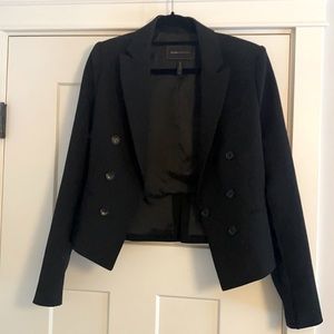 BCBGMAXASRIA Crop Double Breasted black blazer.